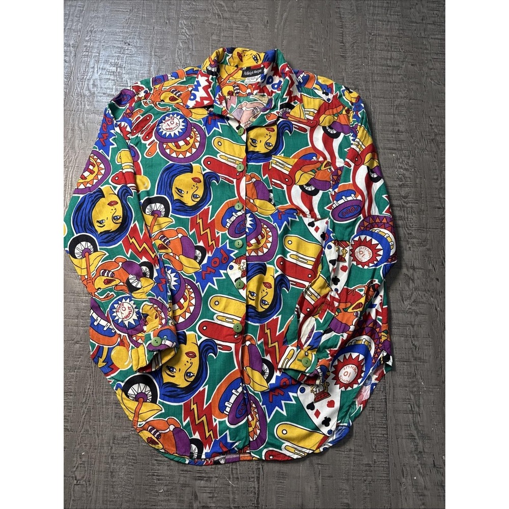 Vintage Ashleigh Morgan size M ladies Vegas moto button down pop culture shirt
